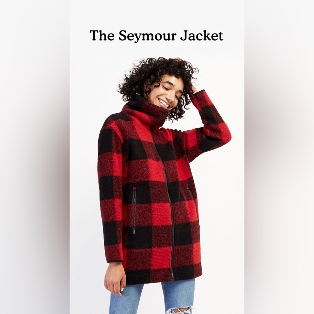 ROOTS Seymour buffalo plaid wool coat. Size XS